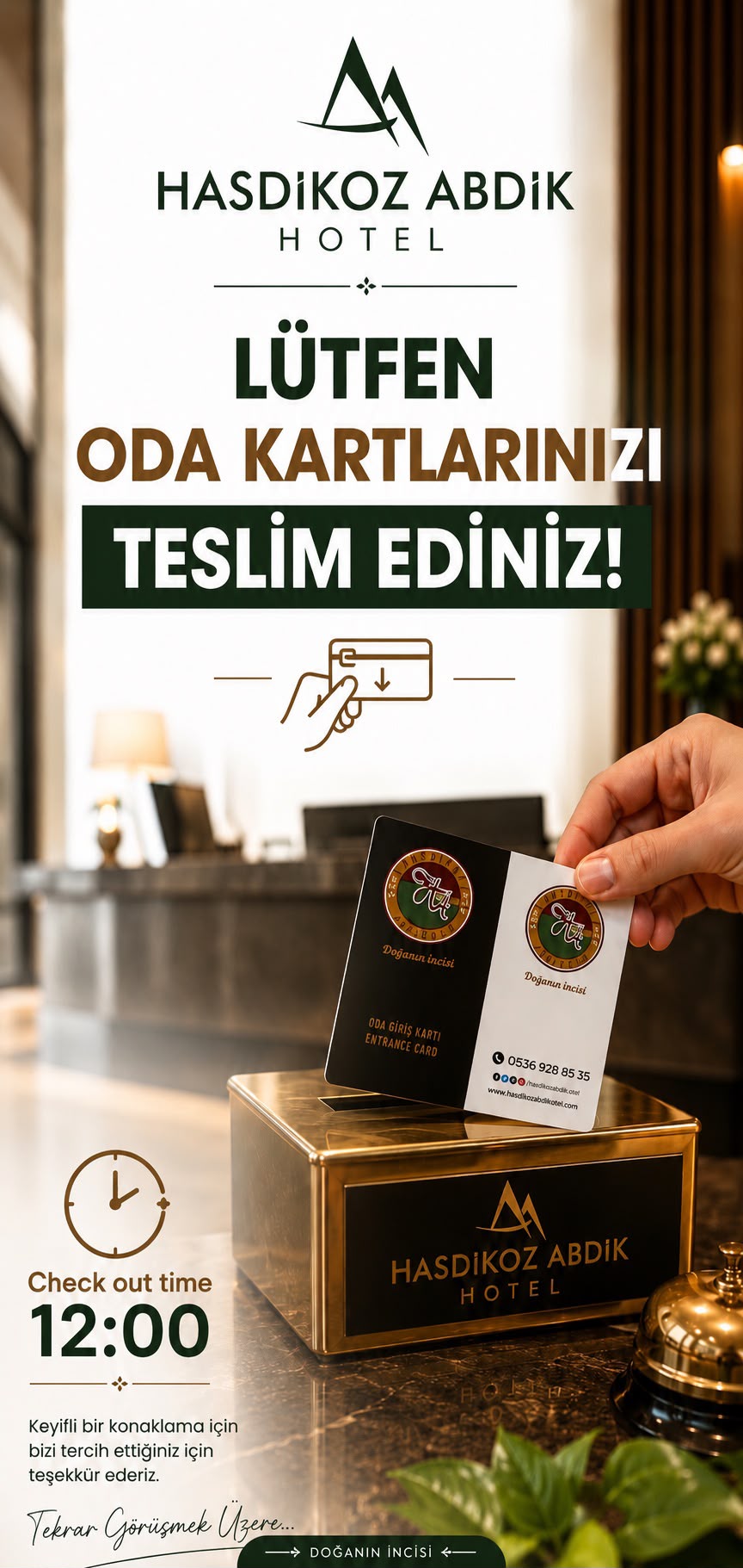 HASDİKOZ ABDİK OTEL oda kartı bilgisi